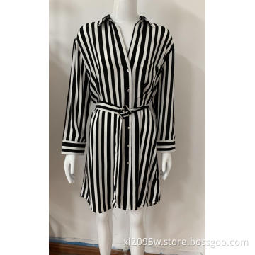 Women's casual striped print dress